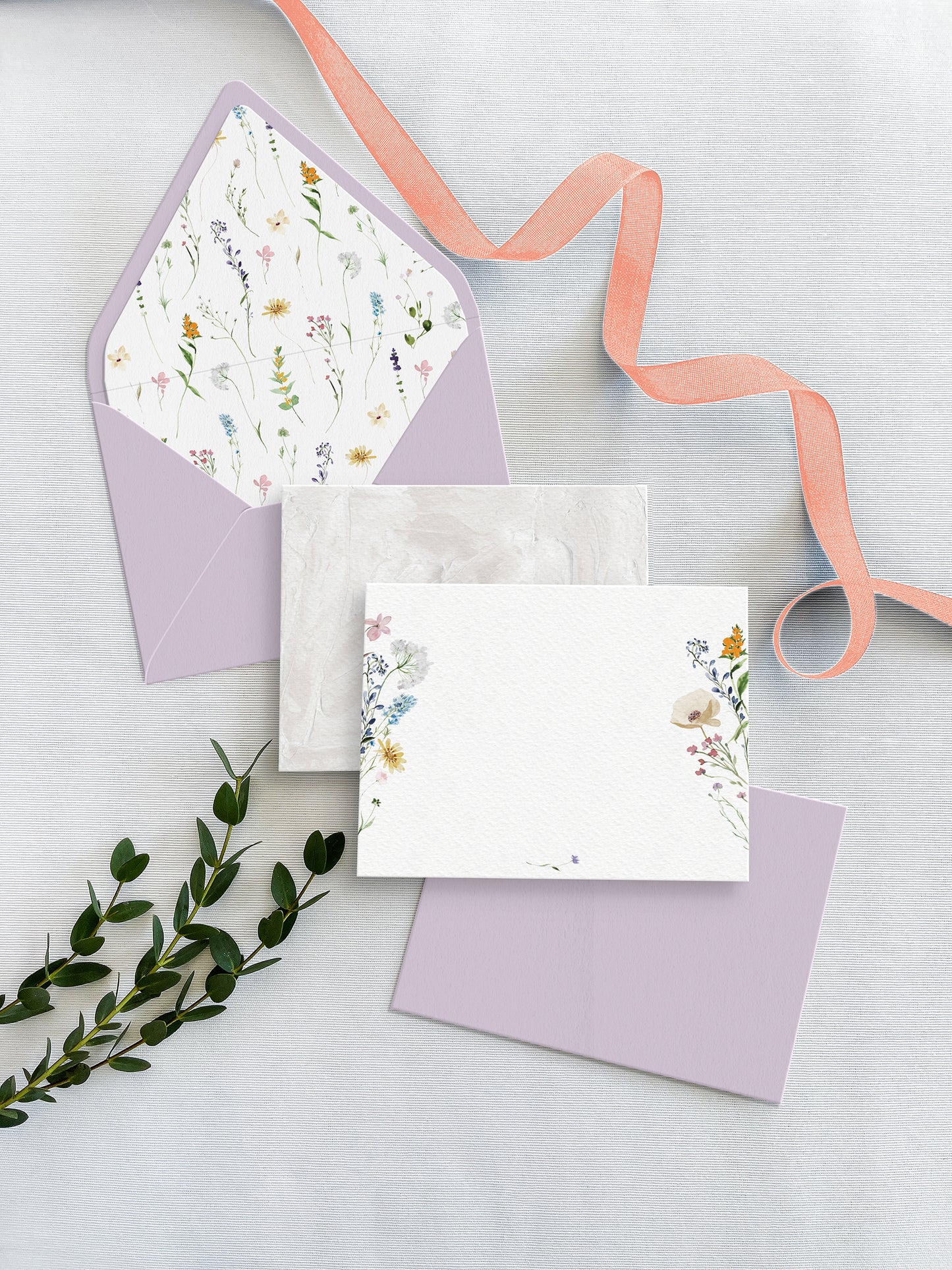 Flat notecards set