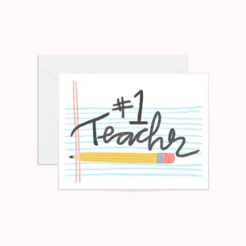 #1 Teacher Greeting Card | Teacher Appreciation Card