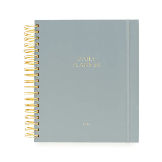 2026 Dusty Blue Daily Spiral Planner