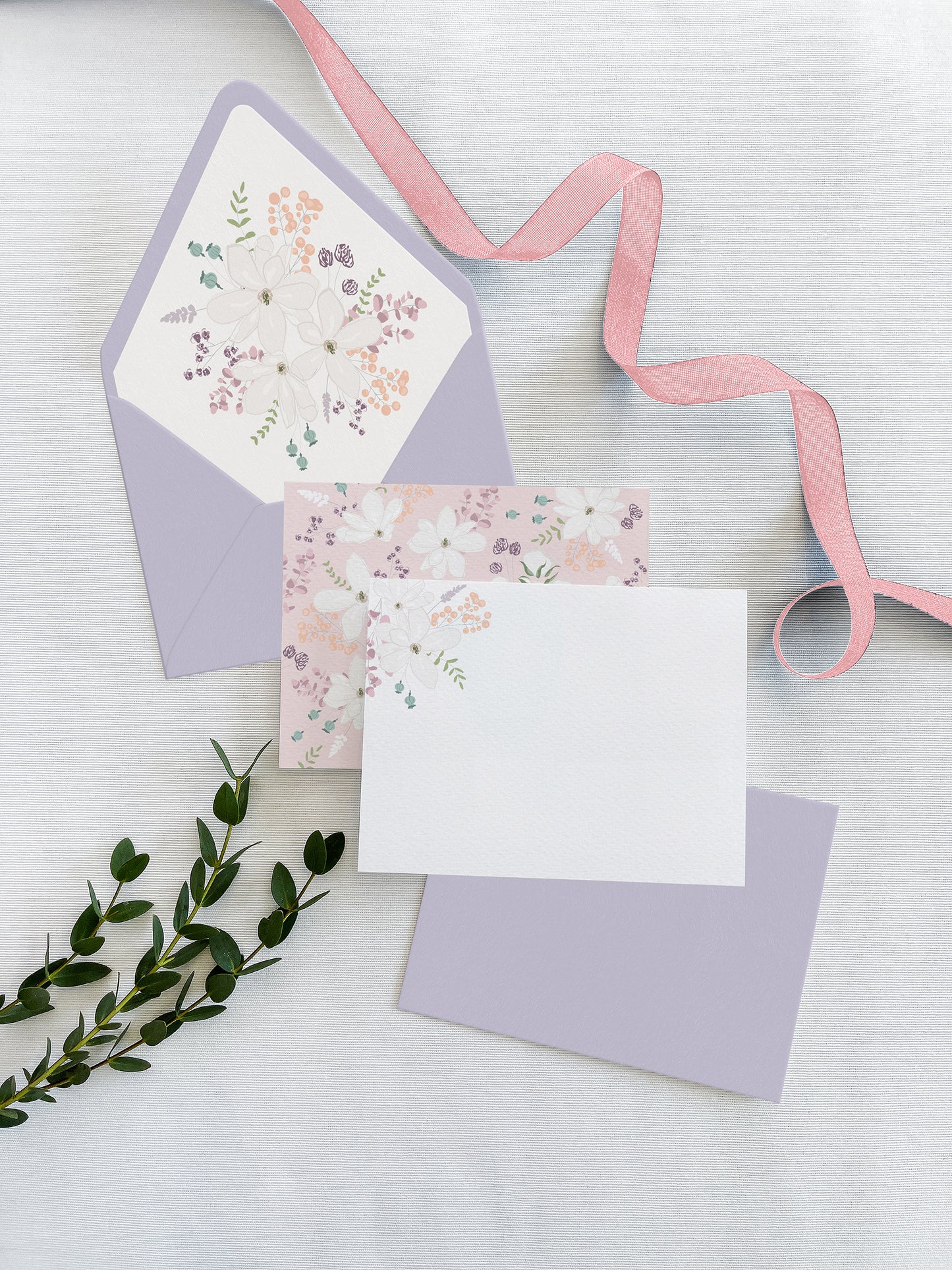 Flat notecards set